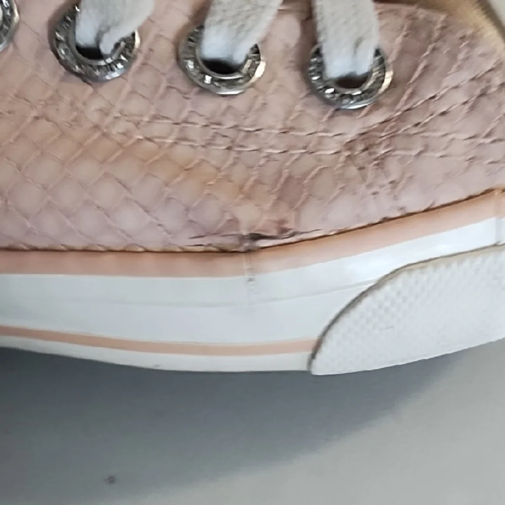 2 Pair Sneakers - Pink and White Rhinestone Sho- String Eyelets 8